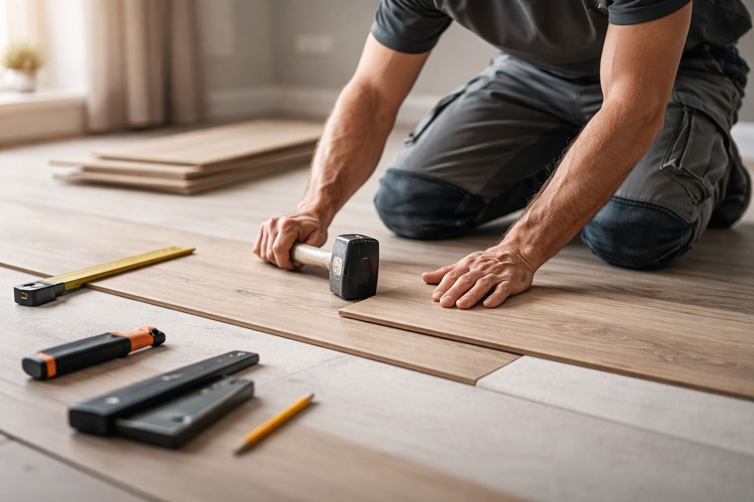 Bodenverlegung in hochwertiger Innenraumsituation